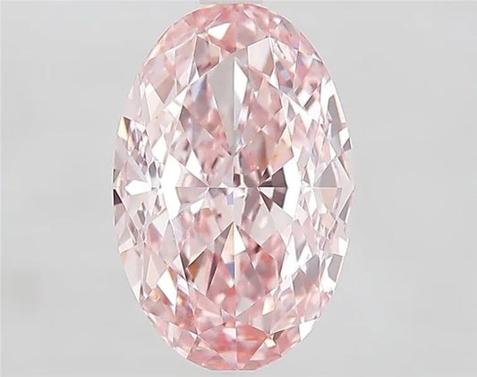 3.90ct Oval Lab Grown Diamond (Colour Fancy Vivid Pink, Clarity VVS2, IGI Certified)
