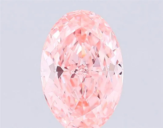 3.95ct Oval Lab Grown Diamond (Colour Fancy Vivid Pink, Clarity VS1, IGI Certified)