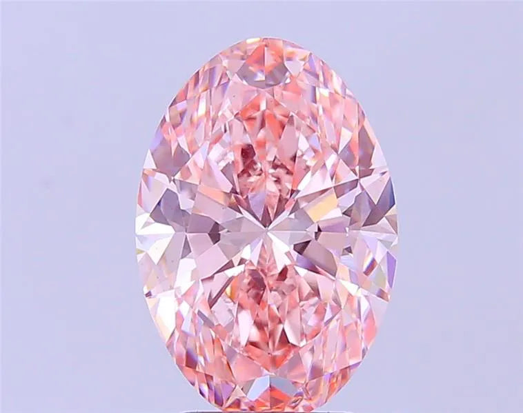 4.00ct Oval Lab Grown Diamond (Colour Fancy Vivid Pink, Clarity VS1, IGI Certified)