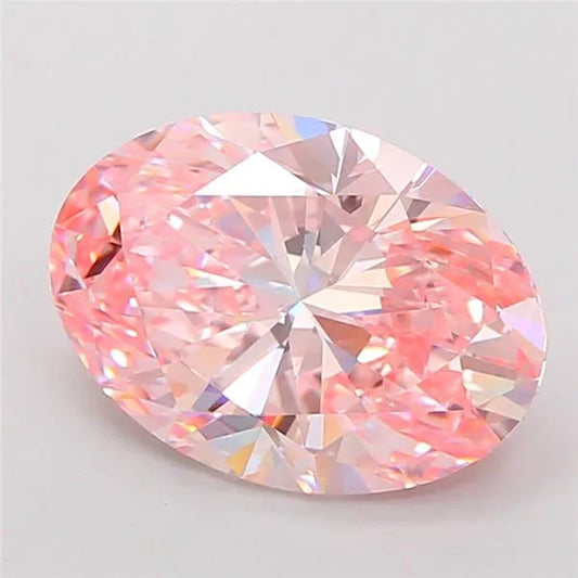 4.00ct Oval Lab Grown Diamond (Colour Fancy Vivid Pink, Clarity VVS2, IGI Certified)