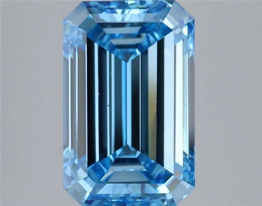 4.01ct Emerald Lab Grown Diamond (Colour Fancy Vivid Blue, Clarity VS2, IGI Certified)