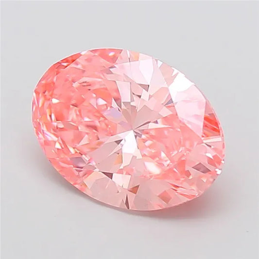 4.02ct Oval Lab Grown Diamond (Colour Fancy Vivid Pink, Clarity VS1, IGI Certified)