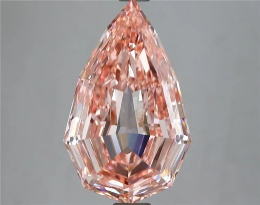 4.05ct Pear Lab Grown Diamond (Colour Fancy Vivid Pink, Clarity VVS2, IGI Certified)