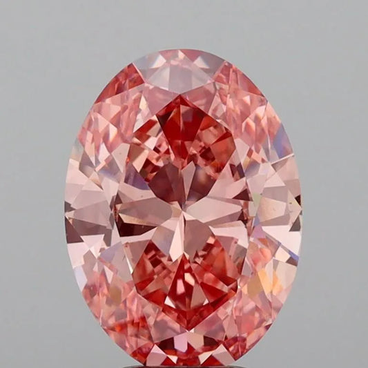 4.10ct Oval Lab Grown Diamond (Colour Fancy Vivid Pink, Clarity VVS2, IGI Certified)