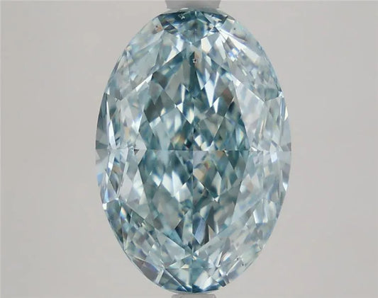 4.27ct Oval Lab Grown Diamond (Colour Fancy Intense Greenish Blue, Clarity VS2, IGI Certified)