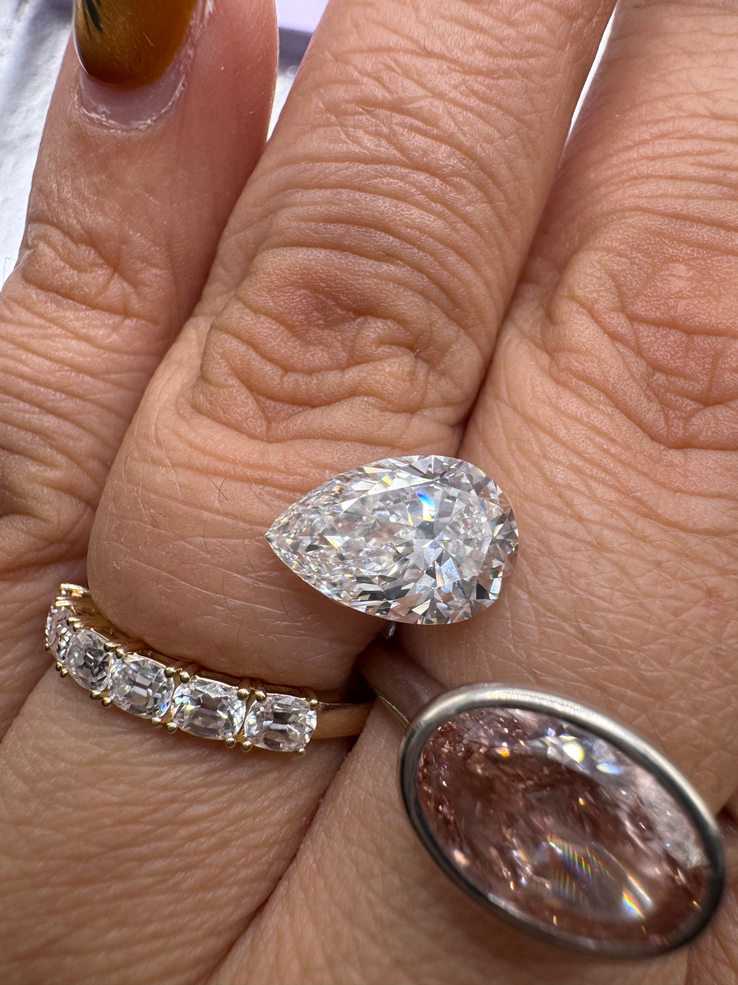 3.08 ct Pear Lab Grown Diamond E VVS2 1.5 ratio