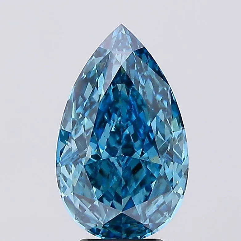 5.00ct Pear Lab Grown Diamond (Colour Fancy Vivid Blue, Clarity VS2, IGI Certified)