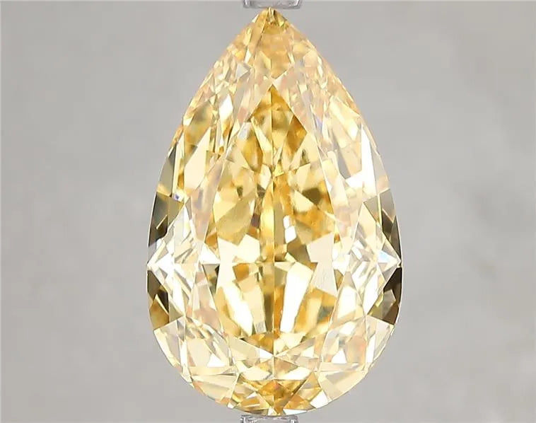 5.01ct Pear Lab Grown Diamond (Colour Fancy Vivid Brownish Yellow, Clarity VS1, IGI Certified)