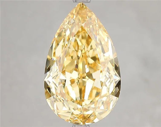 5.01ct Pear Lab Grown Diamond (Colour Fancy Vivid Brownish Yellow, Clarity VS1, IGI Certified)