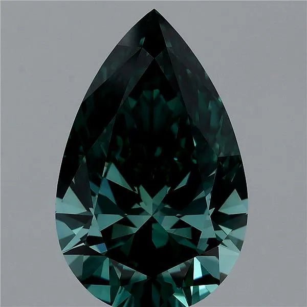 5.01ct Pear Lab Grown Diamond (Colour Fancy Vivid Green, Clarity VVS2, IGI Certified)