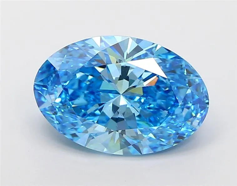 5.02ct Oval Lab Grown Diamond (Colour Fancy Vivid Blue, Clarity VS2, IGI Certified)