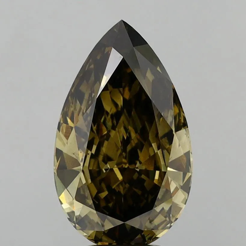 5.05ct Pear Lab Grown Diamond (Colour Fancy Yellowish Gray, Clarity VS2, IGI Certified)