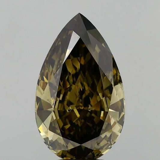5.05ct Pear Lab Grown Diamond (Colour Fancy Yellowish Gray, Clarity VS2, IGI Certified)