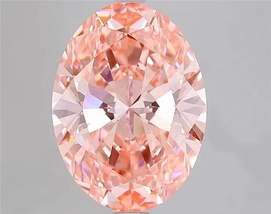 5.06ct Oval Lab Grown Diamond (Colour Fancy Vivid Pink, Clarity VS1, IGI Certified)