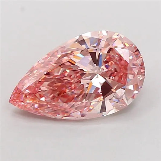 5.11ct Pear Lab Grown Diamond (Colour Fancy Vivid Pink, Clarity VS1, IGI Certified)