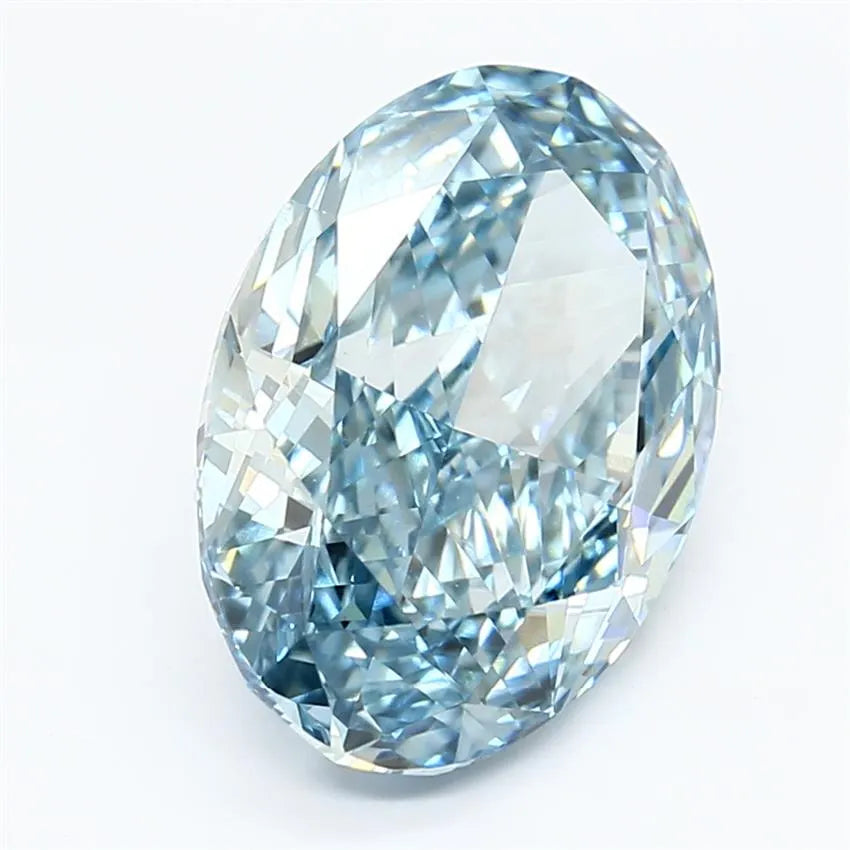 5.43ct Oval Lab Grown Diamond (Colour Fancy Vivid Blue, Clarity VS1, IGI Certified)