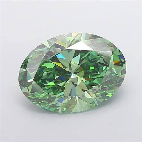 6.02ct Oval Lab Grown Diamond (Colour Fancy Vivid Green, Clarity VVS2, IGI Certified)