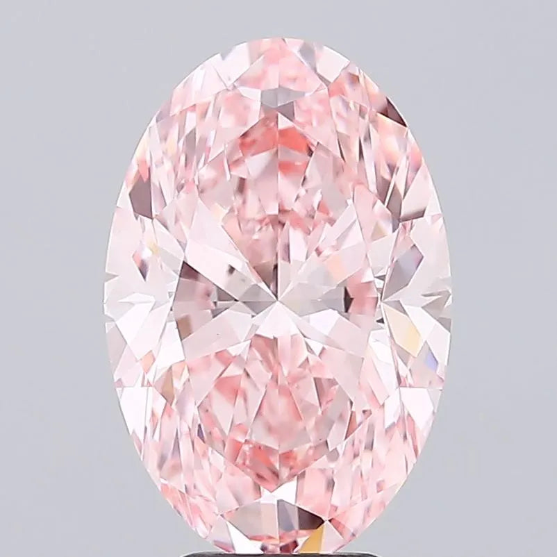 6.03ct Oval Lab Grown Diamond (Colour Fancy Vivid Pink, Clarity VVS2, IGI Certified)