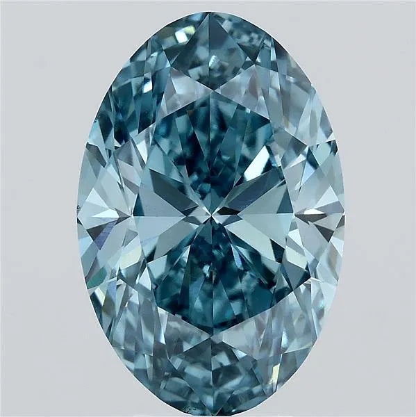 6.08ct Oval Lab Grown Diamond (Colour Fancy Vivid Blue, Clarity VS1, IGI Certified)