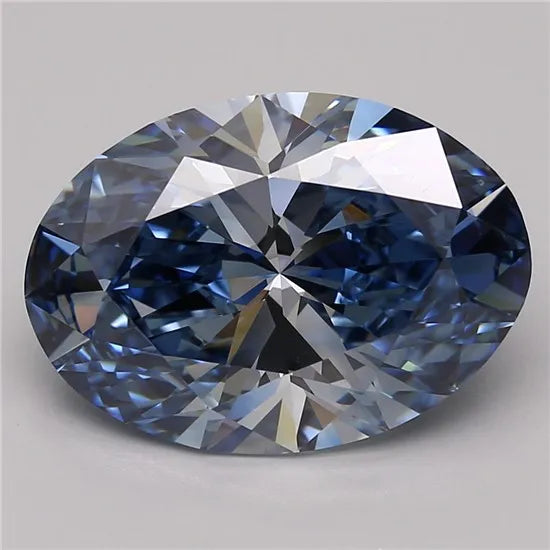 6.08ct Oval Lab Grown Diamond (Colour Fancy Vivid Blue, Clarity VVS1, Cut VG, IGI Certified)