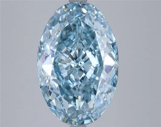 6.16ct Oval Lab Grown Diamond (Colour Fancy Vivid Blue, Clarity VVS2, IGI Certified)