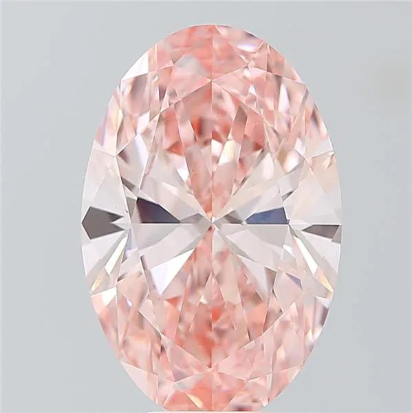 7.01ct Oval Lab Grown Diamond (Colour Fancy Vivid Pink, Clarity VS1, IGI Certified)
