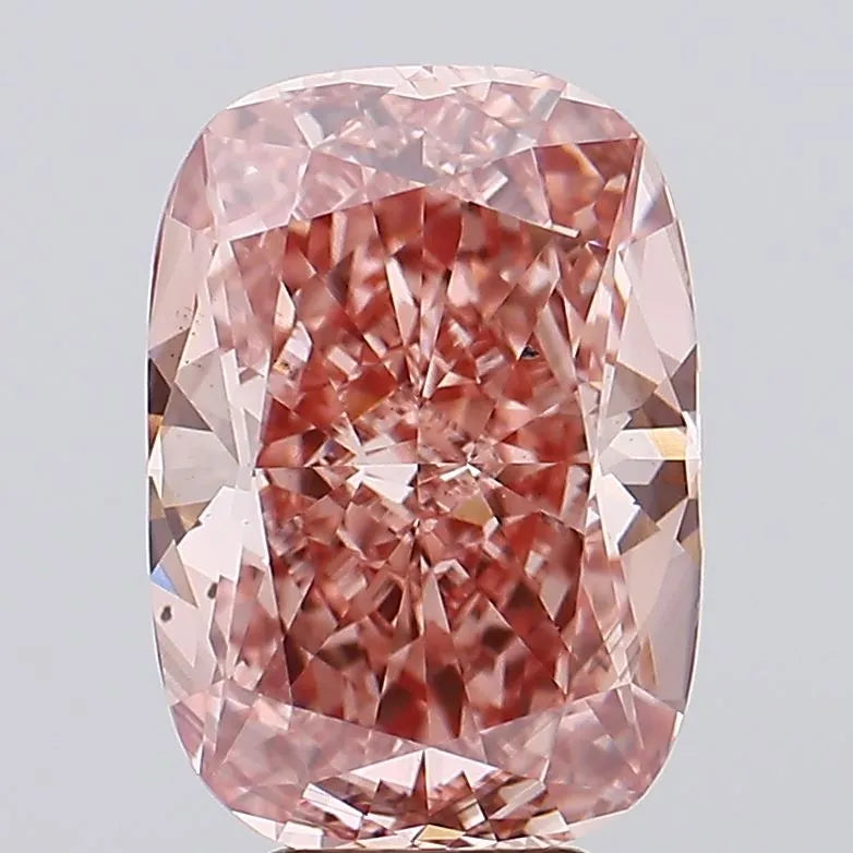 7.02ct Cushion modified Lab Grown Diamond (Colour Fancy Intense Brownish Pink, Clarity SI1, IGI Certified)