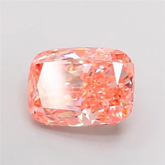 7.53ct Cushion modified Lab Grown Diamond (Colour Fancy Vivid Pink Orange, Clarity VS1, IGI Certified)