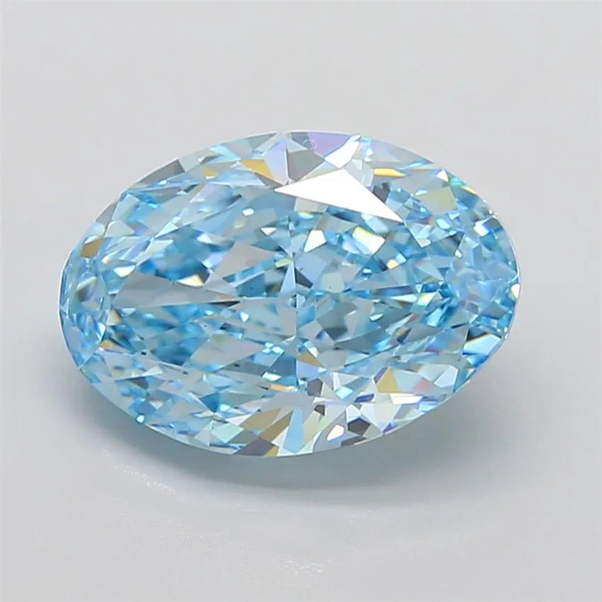 8.03ct Oval Lab Grown Diamond (Colour Fancy Vivid Blue, Clarity VS1, IGI Certified)
