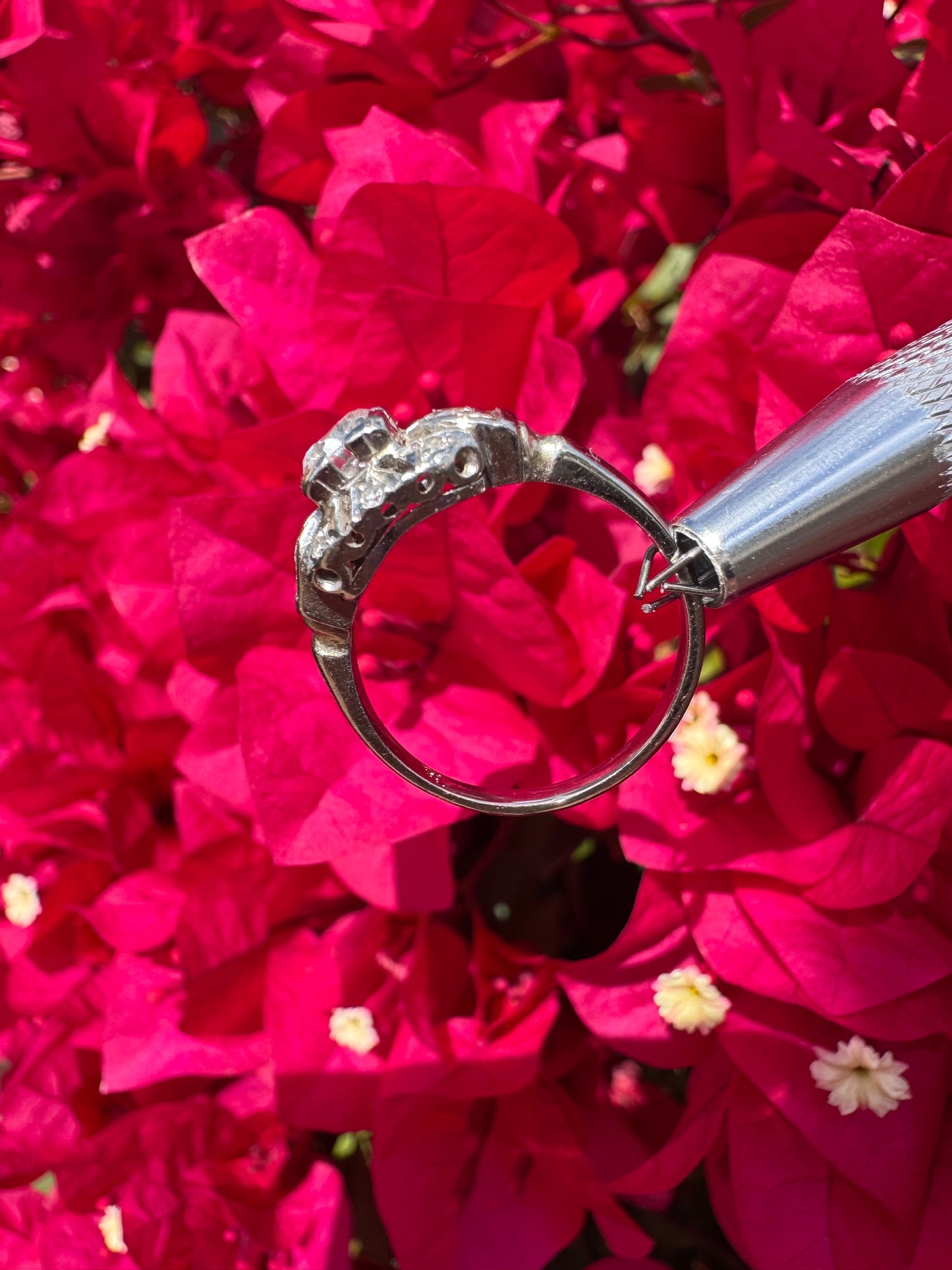 Vintage White Gold Art Deco Ring 0.5ct Natural Diamond