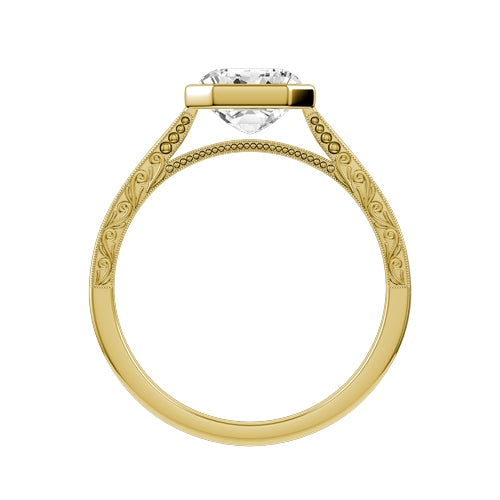 Emerald Cut Lab-grown Diamond Bridal Ring — front