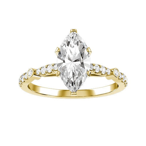 Marquise Lab-grown Diamond Bridal Ring — down